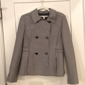 NWT* Nordstrom collection jacket/casual blazer size m navy white mini stripe